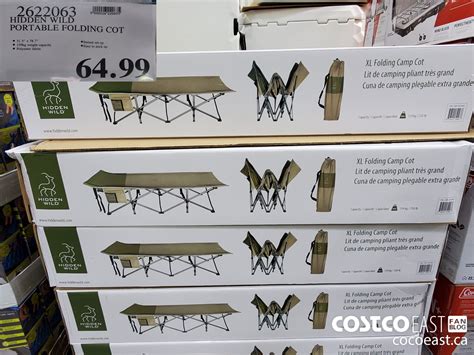 2622063 HIDDEN WILD PORTABLE FOLDING COT 64 99 - Costco East Fan Blog