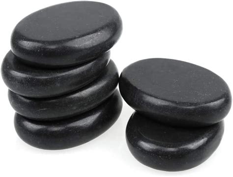 Windfulogo 6pcs Professional Hot Massage Stones Set Natural Lava Heated Stones Basalt Warmer