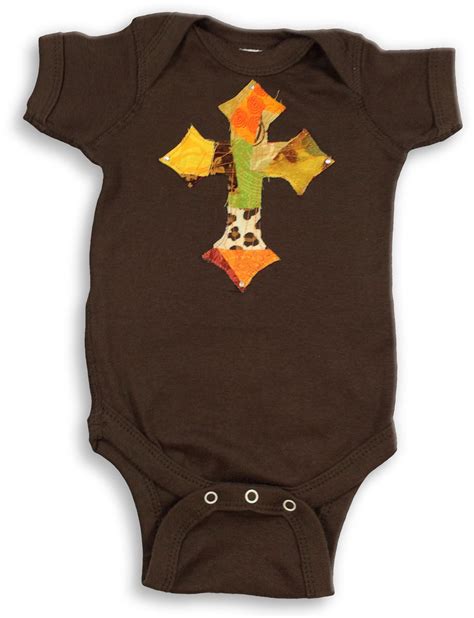 Fall Patchwork Cross Onesie Hip Together