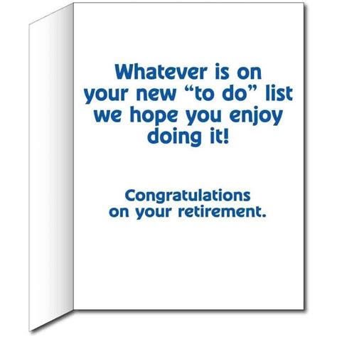 Bilot Jumbo Greeting Cards Giant Retirement Card To Do List 18