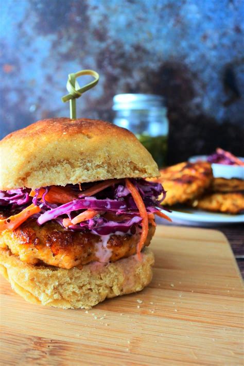 The Best Ground Chicken Burgers Served With A Simple Slaw Kitrusy