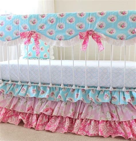 The rachel ashwell shabby chic couture™ bespoke baby bedding collection was designed with the notion of creating authentic handmade pieces that are crib bumper for baby. 5 PC Shabby Chic Baby Bedding Pink and Blue Roses Crib ...