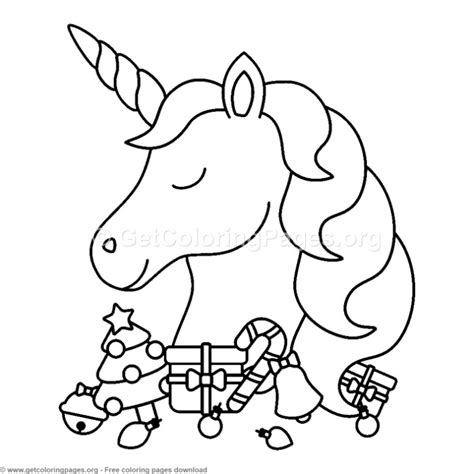 16 Cute Christmas Unicorn Coloring Pages