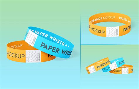 Free Paper Wristband Mockups 3 Psd Set Business Cards Mockup Psd