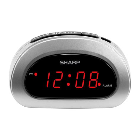 Mainstays Digital Alarm Clock, Silver, .6” Red LED Display, SPC089D