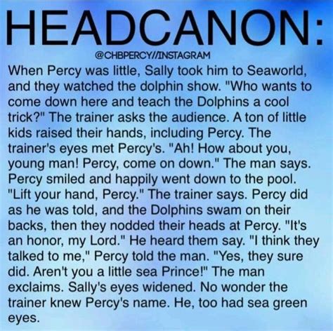 Percy Jackson Headcanons Poseidon Sally Jackson Seaworld Dolphins
