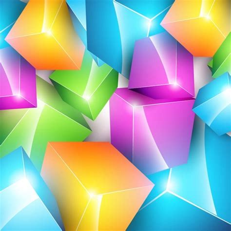 Colorful Cube Background - Free Vector Art