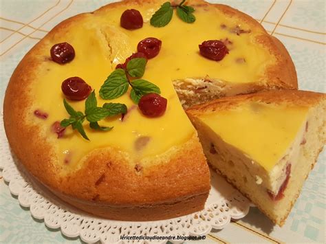 Torta soffice di ricotta e amarene. Torta alla crema di ricotta e amarene allo sciroppo ...