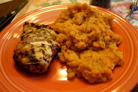 Can diabetics eat sweet potatoes? Diabetic friendly, grilled chicken with mashed sweet ...