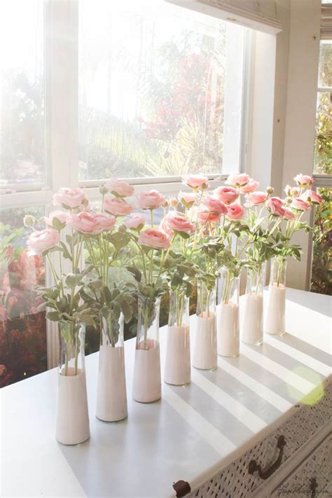 The right wedding decorations mean the difference between a rustic wedding and a luxury hotel wedding. DIY pink dip dyed dollar store vases | Diy wedding ...