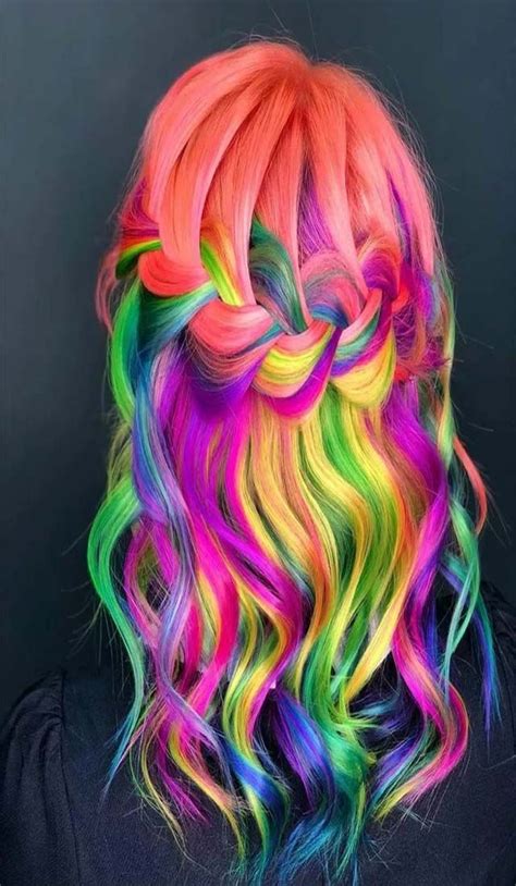Rainbow Hair Beautiful Hair Dye Hair Rainbow Hair Color Hot Sex Picture