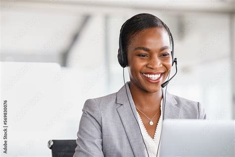 Customer Service Woman Working On A Phone Call Stock Photo Adobe Stock