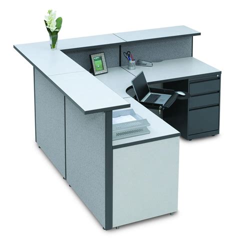 L Shape Cubicle Reception Desk Spacemax Harmony Collection