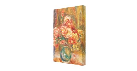 Vintage Pierre Auguste Renoir Vase Of Roses Canvas Print Zazzle