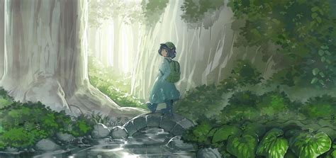 Touhou Anime Girl Walk Forest Wallpaper Scenery Touhou Anime Anime
