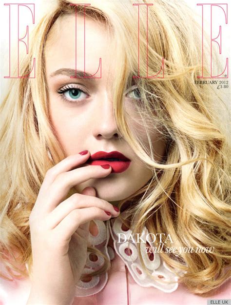 Dakota Fanning Covers Elle Uk With Very Red Lips Photos