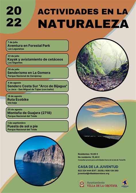 Actividades En La Naturaleza Verano 2022 Villa De La Orotava