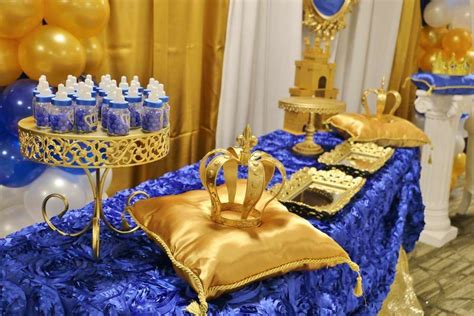 Blue And Gold At A Royal Prince Baby Shower Party See More Party