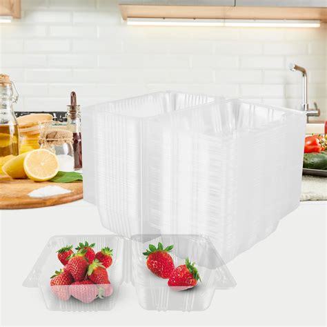 100pack Clear Plastic Take Out Containersdisposable Clamshell Dessert