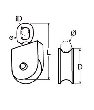 Rvs Katrol Mm Met Draaioog Plat Rvs Katrollen