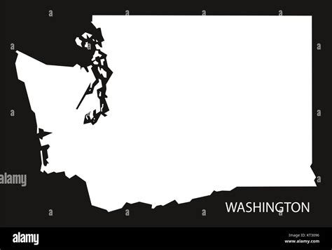 Washington Usa Map Black Inverted Silhouette Stock Photo Alamy