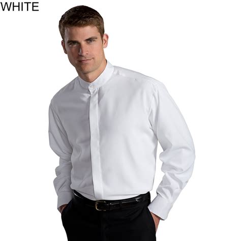 Edwards Mens Long Sleeve Batiste Banded Collar Shirt 1392
