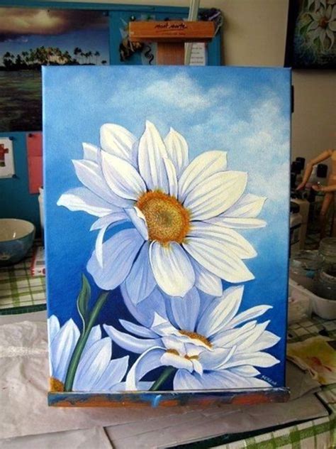 40 Examples And Tips About Acrylic Painting Greenorc Daisy Painting