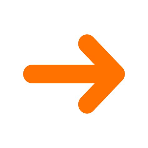 Icono De Flecha Derecha Símbolo Png Naranja