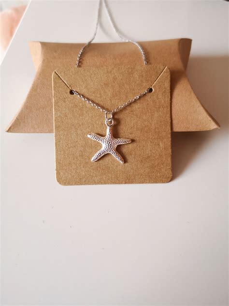 Starfish Necklace SILVER Plated Starfish Pendant On Dainty Etsy