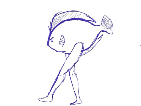 I Got Bored At 3 Am And Drew This Very Angry Looking Fish With Legs I