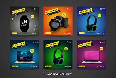 Premium Vector Social Media Post Set Of Gadget Collection Template