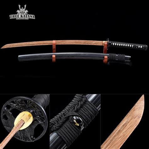 Handmade Wooden Katana Samurai Training Sword With Black Etsy