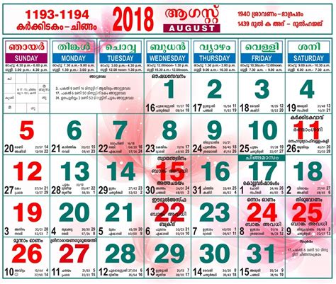 Malayala Manorama Calendar 2020 Pdf Template Calendar Design