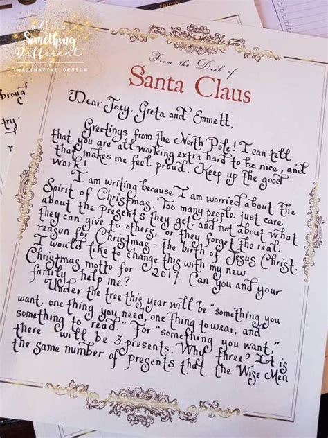 Handwritten Letter From Santa Completely Customized Custom Letter
