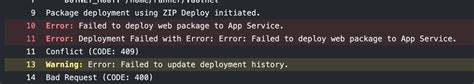 Deploying To Azure App Service Fails With Deployment Failed With Error Error Failed To Deploy