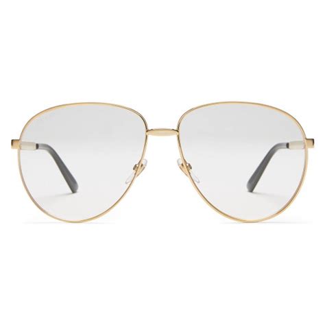 gucci aviator glasses with web detail gold coloured metal gucci eyewear avvenice
