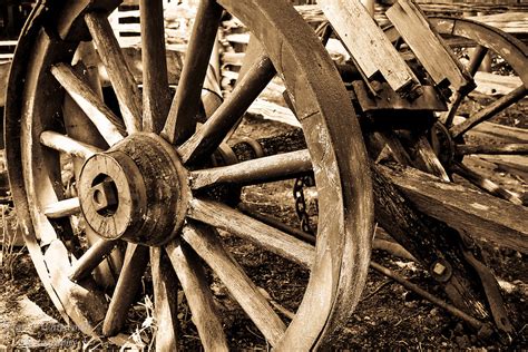 Old Wagon Wheels And Axle Bandw Ian C Whitworth Photography