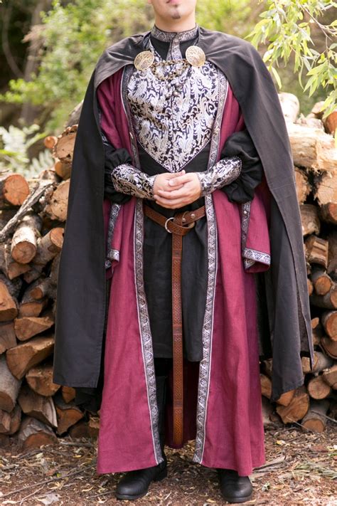 Hooded Mens Black Cloak Cape Coat Medieval Prince By Absinthearts