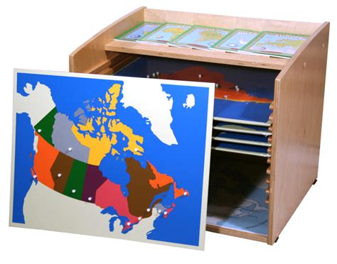 Puzzle Map Cabinet For 8 Maps Eando Montessori
