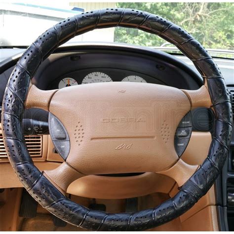 Deluxe Lace Up Steering Wheel Cover Car Van Leather Look Extra Large 37