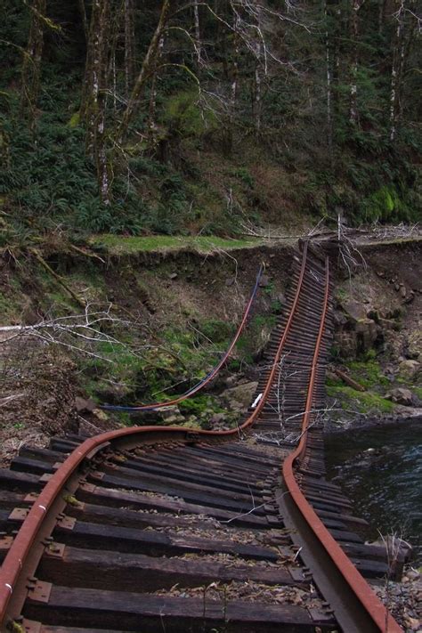 Washed Out Railroad Tracks In Oregon Rustyrails