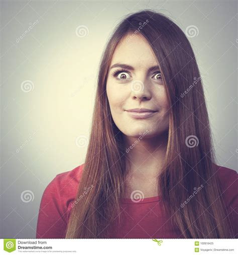 Young Woman Looking Astonished Stock Image Image Of Girl Hair 100916425