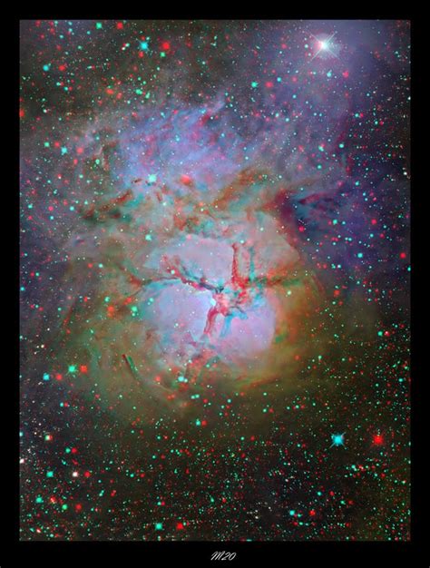 Astro Anarchy M20 The Triffid Nebula As An Anaglyph Redcyan 3d New