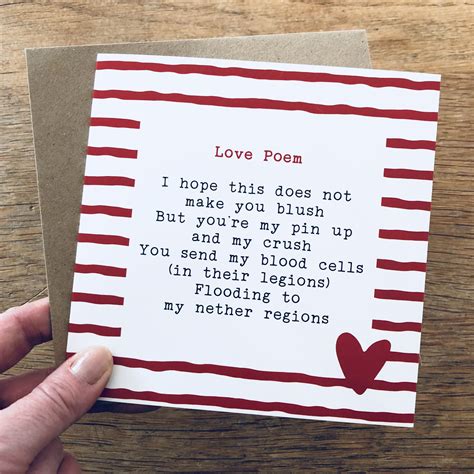 Cheeky Love Poem Card By Bespoke Verse | Valentines day poems