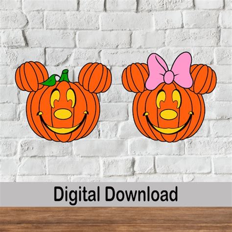 Minnie And Mickey Pumpkin Svg Halloween Svg Digital Etsy