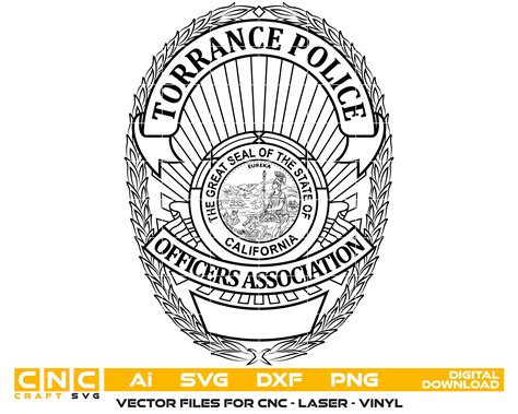 Torrance Police Officers Association Badge vector art