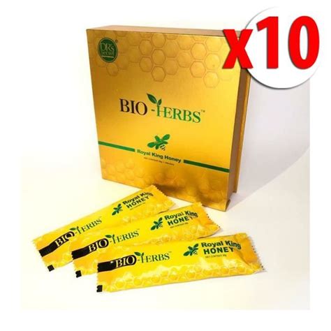 10 Boites De 10x30g Bio Herbs Royal King Honey Miel Authentique