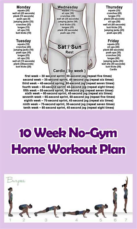 10 Week No Gym Home Workout Plan Exercises Tone N Tighten At Home