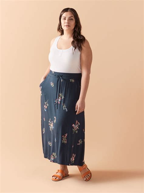 Floral Print Pull On Maxi Skirt In Every Story Penningtons