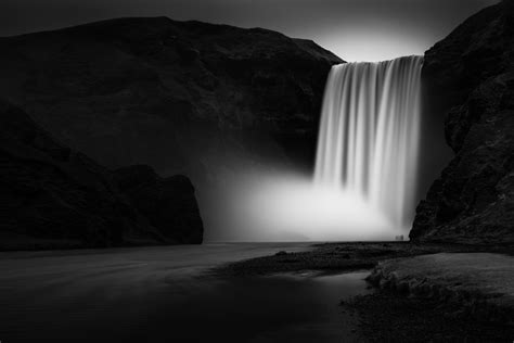 Epic The Skógafoss Waterfall In Black And White Nio Photography